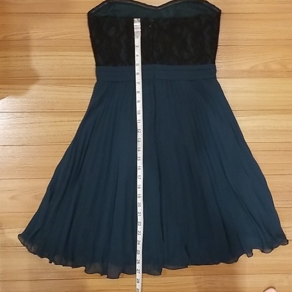 Strapless Empire Waist Plated Chiffon Dress - Picture 5 of 7